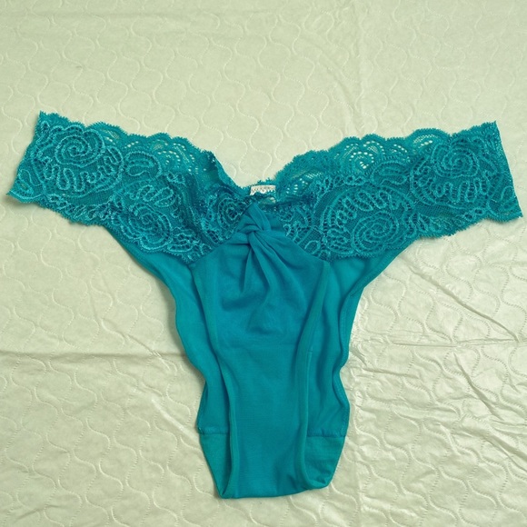 Victoria’s Secret turquoise nylon mesh lace panty - Picture 4 of 14